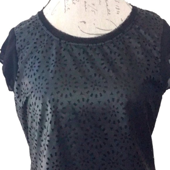 Willi Smith Black Floral Cut Out Punk Top w/ Matching Flap Wallet Set - Picture 3 of 10